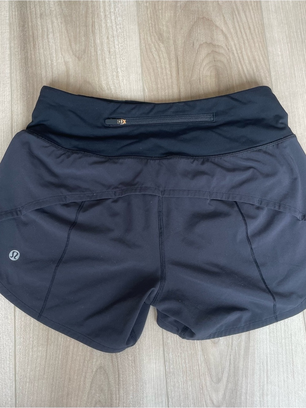 lululemon athletica Black Women's Athletic Shorts with Back Zip Pocket